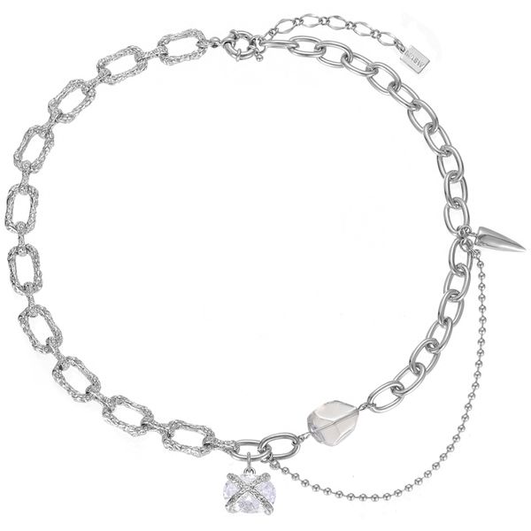 Conception Originale Irrégulière Couture Zircon Collier Bracelet Européen Et Américain Ins Style Froid De Mode Sauvage Niche Bijoux