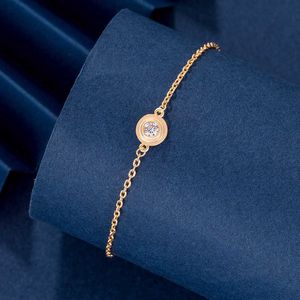 Originele ontwerper Carter One Diamond Necklace Gold Golde 18K Single Small Round Cake UFO Light Luxury Collar Chain