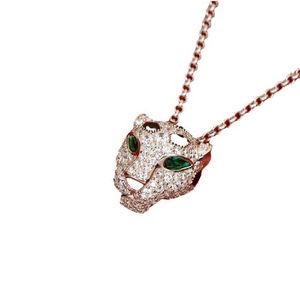 Diseñador original Carter El mismo collar de plata de leopardo con diamantes y joyas de cuello de alta calidad