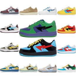 Diseñador original Zapatos casuales Sk8 Sta Zapatillas bajas Hombres Mujeres Gris Negro Color Camo Rosa Verde Amarillo Gamuza Pastel Azul Charol Plataforma Deportes Zapatos para correr