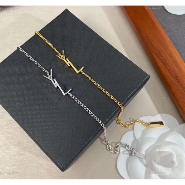 Diseñador Original Girls 'Women Letter Bracelets Elegant Amor Elegante 18K Gold Bangles Ysl Bagas Bracelets Moda Joya Joya Lady Yl Bracelets 773