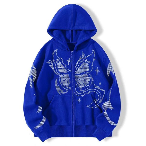 Diseñador original Matriz de deportes casuales para hombres Matriz de mariposa con cremallera sudadera con chaqueta de chaqueta para hombres