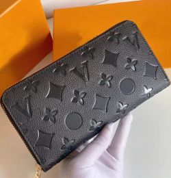 Carteras de diseñador originales Moda Mujer Hombre Cartera Cartera de cuero genuino Cremallera única Señora Señoras Largo Clásico Moneda Checker Flor a cuadros P