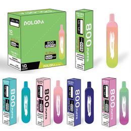 Originele DOLODA 800 Rookwolken MINI BAR Wegwerp Vapes E-sigaretten met 2,5 ml Pod Voorgevulde Mesh Coil 500mAh Batterij 2% 5% 10 Smaken