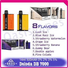 Doloda DB7000 – cigarettes électroniques jetables originales, batterie rechargeable de 500mAh, 14ml, Pod Mesh Coil, bouffées, stylo Vape 7k