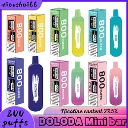 Originele DOLODA Mini bar 800 trekjes Wegwerp Vape 2% 5% Capaciteit 3,5 ml Batterij 480 mah Oplaadbare C Type