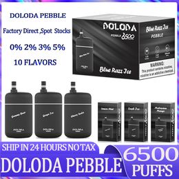 Original Doloda Pebble 6500 Puff 6500 bouffées E-cigarette jetable Caractéristiques 13 ml Vape 0/2/3/5% 500mAh Batterie intégrée associée 10 saveurs stylo disponible