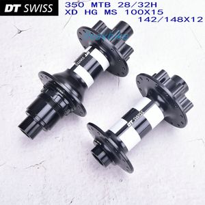 DT DT Swiss 350 MTB Bicycle Classic Tull Wheel Hub, 28H 32H 6 broches Disc Free Front 100 x15Rear 142/148x12