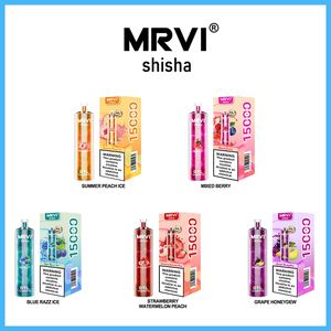 Style de vapotage DTL d'origine MRVI SHISHA 15000 Puffs Hookah stylo jetable Vape 2% Puff 15k Kit de cigarette électronique Big Vapor