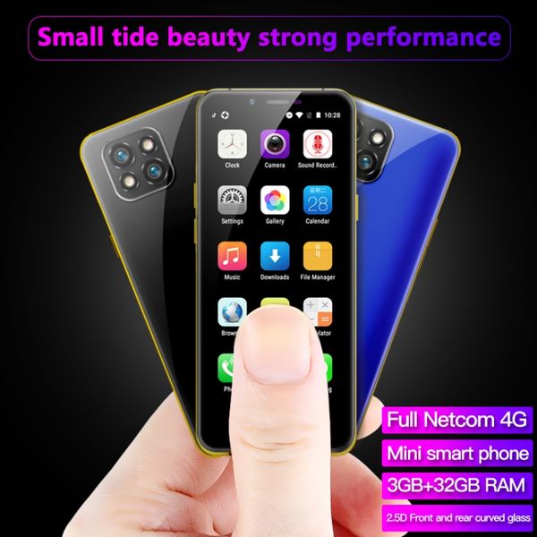 Original DY X60 Mini 3,5 pouces téléphone portable intelligent débloqué Face ID 4G LTE 3 Go de RAM 64 Go ROM Smartphone Android Quad Core 1800 mAh double cartes SIM 5,0 M caméra petit téléphone portable