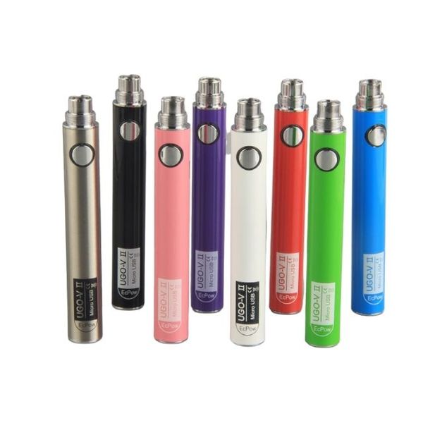 Batterie d'origine ECPow UGO V2 II Battery Cartridge Vape Pen avec chargeur USB 510 Thread Evod Ego Micro Vaporisateur Atomizer Ego Twist C Batterie