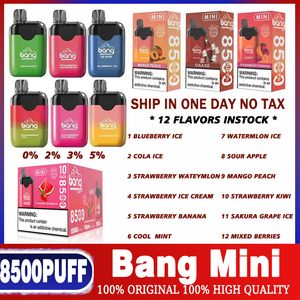 Originele elektronische sigaret Bang Mini 8500 Rookwolken Wegwerp Vapes Pen 18ml met 550mAh oplaadbare BANG DE 8500 Clear Vape Grote Rookwolken MESH COIL