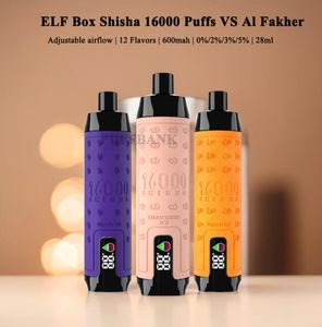 Originele elfbox Al Fakher Crown Bar Shisha 16000 16K Puff Wegwerp VAPE BC5000 9000 12000 7K 9K 12K VAPER POD CARDRIDGE 550 MAH 23 ml Batterij Vapes Pods