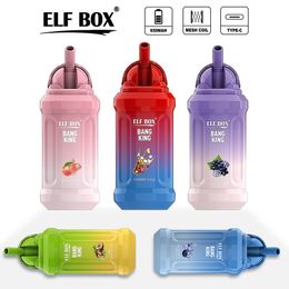 Originele ELF BOX BK 12000 trekjes Wegwerp vape 10 smaken E-sigaret Oplaadbaar 650mAh Batterij 23ml 0% 2% 5% voorgevulde Pod puff 12k vape pen puff bars vs BANG BK 12K