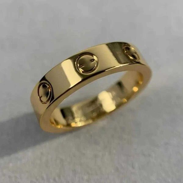 Grabado original4 5 6 mm Anillo de amor de diamantes Oro de 18 k Plata Rosa Anillos de acero 316l Mujer Hombre Amante Joyería de boda Fiesta de dama 6 7 8 9 10 11 Tamaño grande de EE. UU.