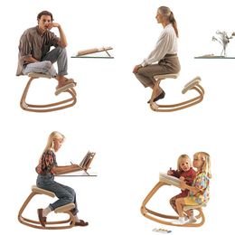 Tabouret à genoux ergonomique d'origine meuble de bureau à domicile meuble ergonomique en bois à genoux conception de chaise d'ordinateur à genoux