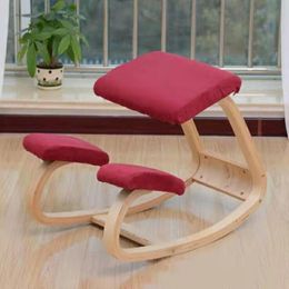 Tabouret à genoux ergonomique d'origine meuble de bureau à domicile bascule en bois conception de posture d'ordinateur3574013