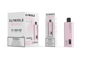 Originele fabrieksgroothandel Elf World elektronische sigaret 600mAh batterij oplaadbaar 0% 2% 3% 5% nicotinezout Elfworld I15 PRO 12000 trekjes 15000 trekjes Vape Bar