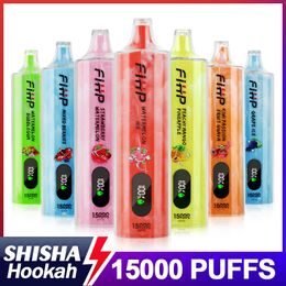 Originele FIHP Shisha Hookah Puff 15000 12000 10000 VAPES Wegwerp Puff 15k 12k 10K Vapers Oplaadbare batterij vaper weergavebare trekjes vape