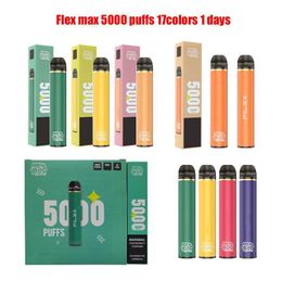 Original Filex 5000 inhalaciones 650mah E Cigarrillos Cigarrillos Dispositivo precargado vape desechable Autorizado 17 colores en stock bang vape razz bar