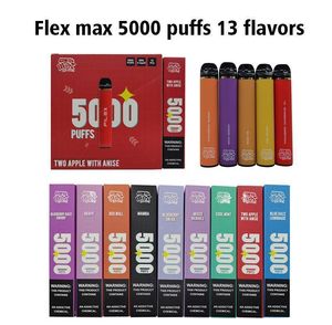 Original Filex 5000 bouffées 650mah E Cigarettes Cigarettes Dispositif prérempli vape jetable Autorisé 17 couleurs en stock bang vape razz bar iget bar