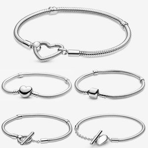 Bracelet de base breloque brins de perles ajustement original bracelets de boucle de coeur Pandora