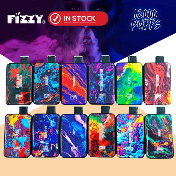 Alemania Almacén Fizzy Pandora 12000 Puff bar Bobina de malla desechable recargable Vape Pod E Kits de cigarrillos 12K Puffs Dispositivo de pantalla LCD envío gratis en stock