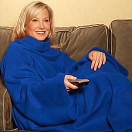 Gratis verzending originele fleece deken met mouwen bcrf blauw