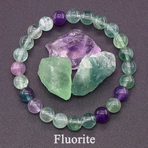 Bracelet de fluorite d'origine avec des bijoux de charme en cristal en pierre naturelle pour les femmes de yoga méditation guérison énergétique bracelet man cadeau 240423
