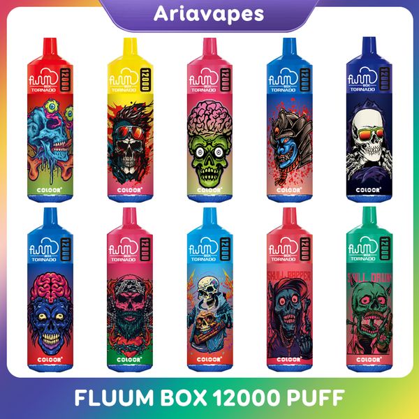 Original FLUUM BOX TORNADO 12000 Puffs Cigarrillos electrónicos desechables Vape Pen 20 ml Pod 650 mah Batería recargable china Auténticos vapers al por mayor desechables puff 12K