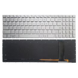 Originele VOOR ASUS N56 N76 N550 N750 Q550LF N550LF N550JV met BACKLIT ZILVEREN TOETSENBORD 0KNB0-6629US00 9Z.N8BBU.N01