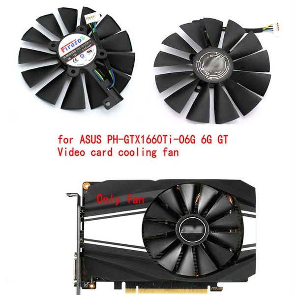 Original pour ASUS STRIX PH-GTX1660Ti-O6G 6G GT GTX1660TI RTX2060 ventilateur de carte vidéo graphique FDC10U12D9-C PLD10010B12HH181M