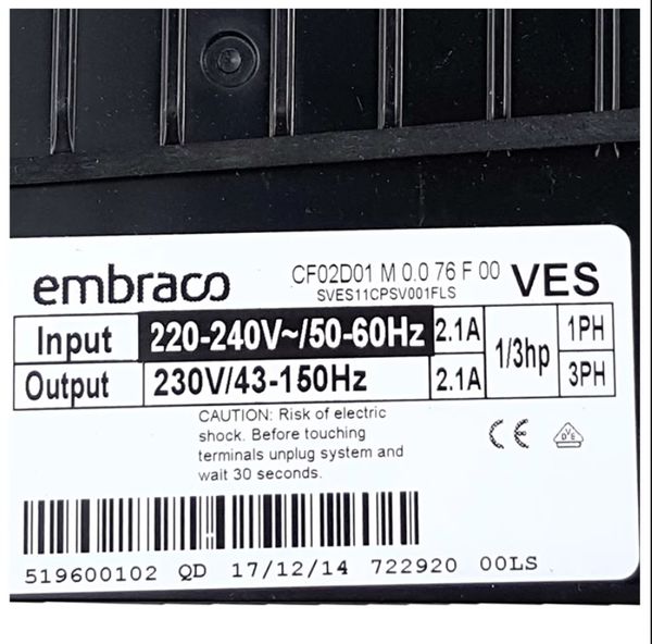 Placa de conversión de frecuencia de ordenador original para refrigerador Haier compatible con Embraco CF02D01M0.076F00