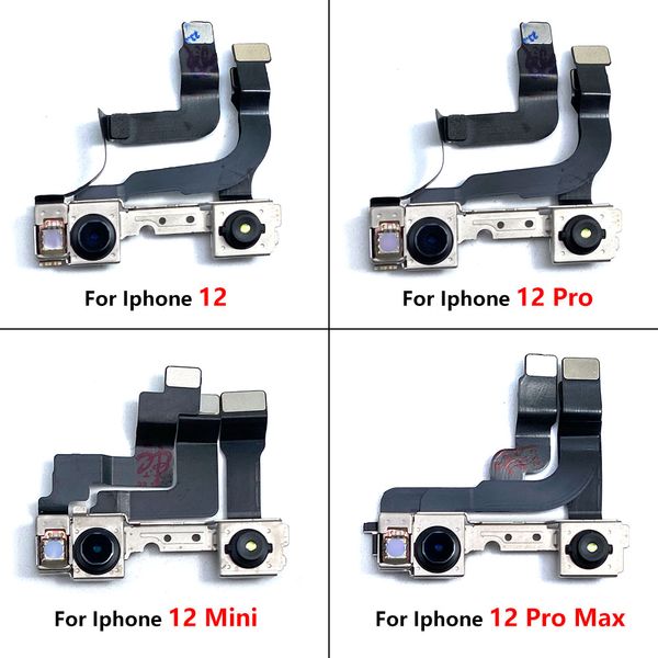 Original para iPhone 12 13 12Pro 13Pro Max Mini Módulo de cámara trasera trasera Cable flexible +piezas de repuesto de la cámara frontal
