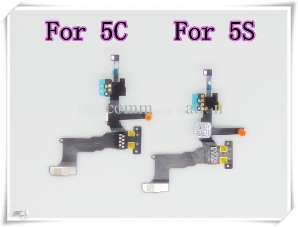 Sensor de luz de proximidad Original para IPhone 5G 5C 5S con montaje de cámara frontal, Cable flexible, cámara de cinta, micrófono Flaxy