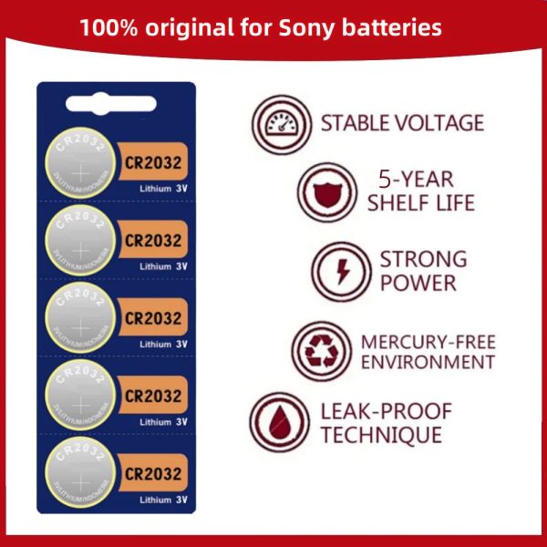 Original pour Sony 2-50pcs CR2032 Lithium Coin Battery 220mAh Ultra High Capacité avec puissant sortie 3V pour TV Remote Car FOB