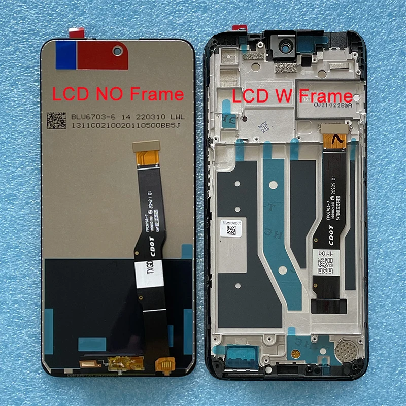 Original For TCL 20S T773 20L 20 Lite T774H LCD Frame Screen Touch Panel Digitizer For TCL 20L+ T775H 20Lite Plus 30V 5G Display