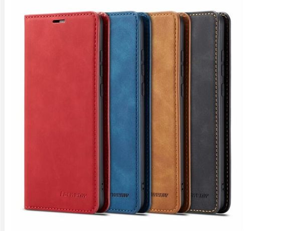 FORWENW Fundas de billetera de cuero magnéticas originales Parachoques con ranura para tarjeta Cubierta de imán con tapa para iPhone14 12 13 13pro xs samsung s10 HUAWEI p20 p30