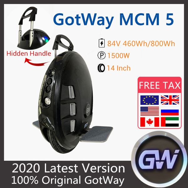 Monociclo Original Gotway Begode MCM5 84V 800WH, patinete eléctrico de autoequilibrio de 14 pulgadas, patinete eléctrico de una rueda con aplicación