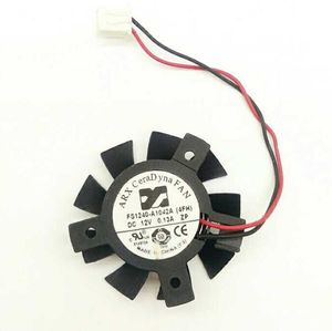 Originele fs1240-a1042a 37mm diameter 12V 0.13a tweedraads mute wind grafische kaart koelventilator