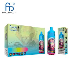 Original Fumot usine jetable Vape RandM Tornado 9000 bouffées grande capacité dispositif multicolore RGB brillant livraison gratuite 52 couleurs