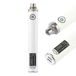 Ecpow UGO T3 préchauffage tension variable batterie EGO rechargeable double port de charge USB E cigarette 510 fil Vape stylo