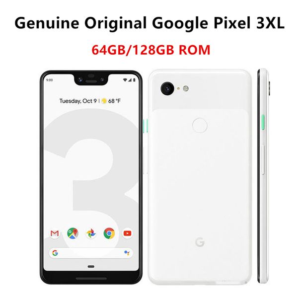 Téléphones mobiles d'origine Google Pixel 3XL Global 4GB 64GB Snapdragon 845 Octa Core 6.3 pouces Android 9.0 NFC 4G LTE 3xl 10 pièces