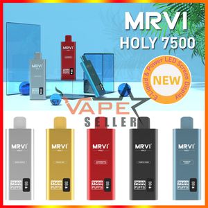 H-Q-D Original MRVI Holy 7500 Puffs Vape e Cigarrillo con pantalla de pantalla inteligente Batería recargable de 600 mAh 15 ml de cáscara de metal bolígrafo