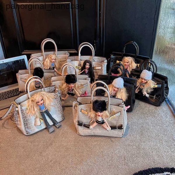 Sac fourre-tout H Original à motifs de crocodile, célébrité d'internet, parodie Kim Kardashian Betsy, poupée portant l'épaule, nouvelle collection 2024