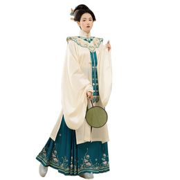 Originele Hanfu etnische kleding vrouwen oude China Ming dynastie stand kraag wolk schouderjas rok pak Chinese trend kostuum lente herfst