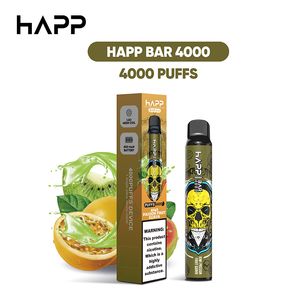Original Happ 4000 Puffs Bar Jetables E-Cigarettes 2% 5% préremplies E Juice Vaper Mesh Coil Desechables vapers 4k bouffées 15 saveurs Allemagne Weaverhouse