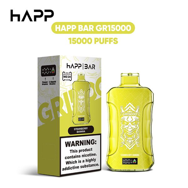 Original HAPP Bar 15000 Puffs vaper indicador de potencia de aceite Vape desechable 2% 5% pod vapor 15K e cigarrillo almacén de Alemania
