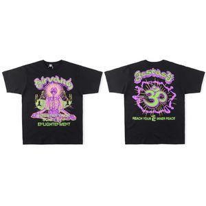 originele Hellstar Studios Enlightenment Club Tee Bedrukt T-shirt met korte mouwen Man Dames T-shirts Unisex Katoenen tops Heren Vintage T-shirts Zomer Los T-shirt Rock rp