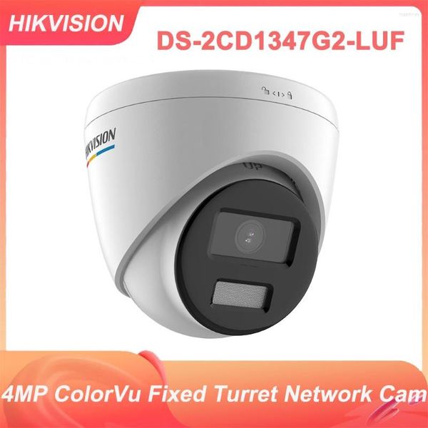 Original Hikvision anglais DS-2CD1347G2-LUF 4MP IP67 POE ColorVu détection humaine micro intégré caméra réseau à tourelle fixe